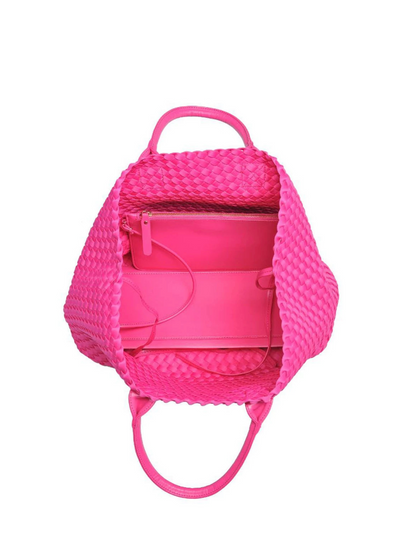 Lara | Pink Neoprene Woven Carrier Bag