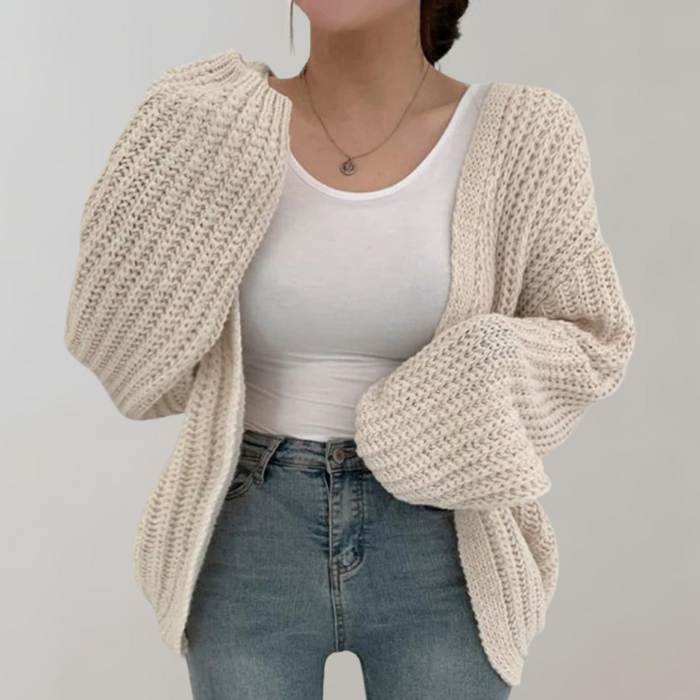 Cozy chunky knit cardigan for women 