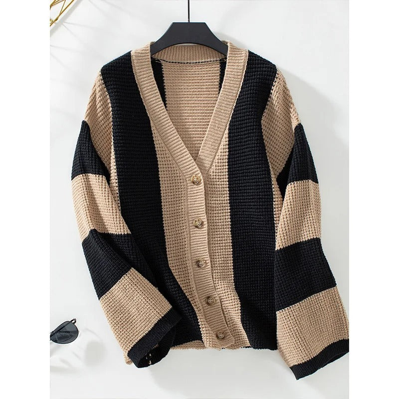 Ede™ striped oversized knit cardigan