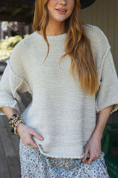 Cozy knit sweater with a round neck for everyday comfort 