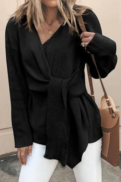 Maja™ - Casual, solid patchwork cardigan