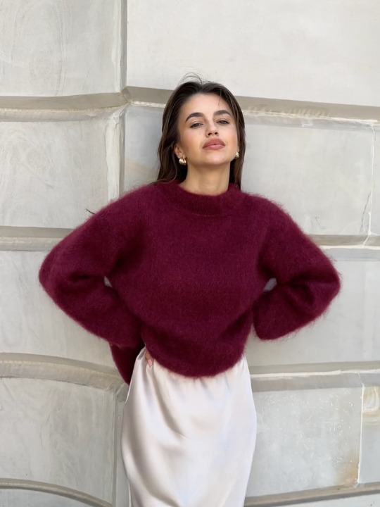 Cozy soft mohair knit sweater 