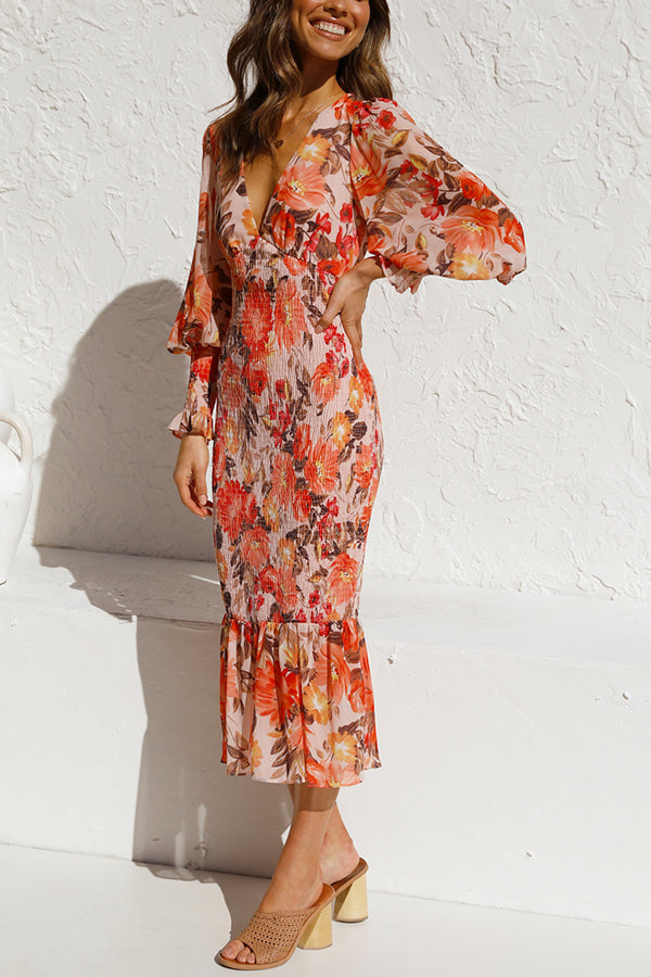 Karen | Floral print midi dress