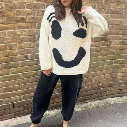Cozy oversized knit sweater made of cotton 