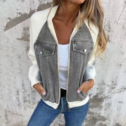 Classic casual women's denim jacket 