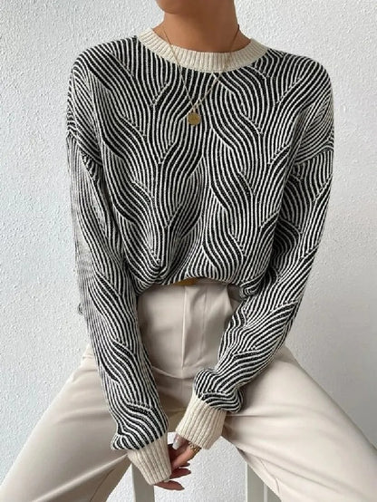 Frank™ - Relaxed sweater with abstract pattern