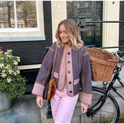 Cozy transitional jacket for women with button detail 