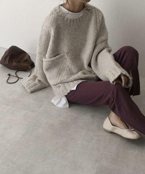 Jelena™ - Oversized knitted sweater with pocket
