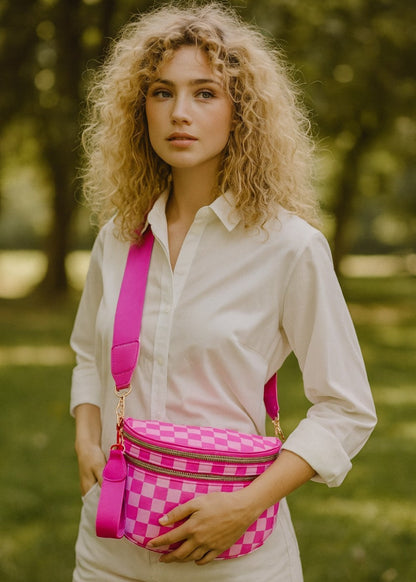 Elegant leather belt bag for hands-free fashion 