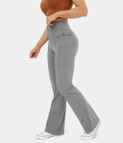 LOLLY™ - Casual high-waisted cargo pants with buttons and flap pockets
