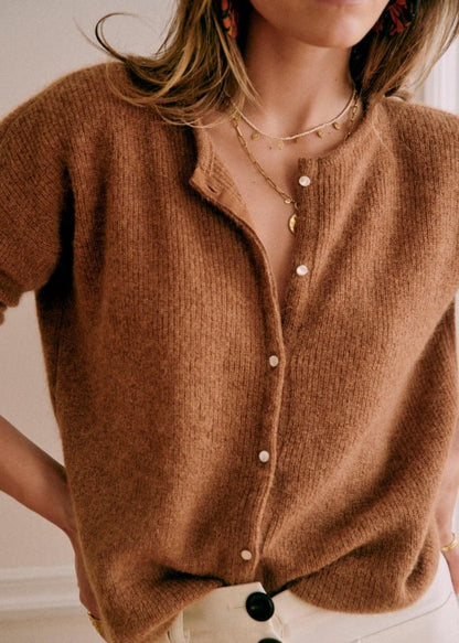 Cozy chunky knit cardigan sweater 