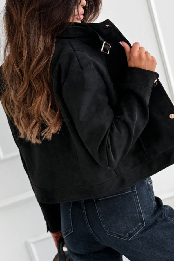 Stylish long-sleeved casual jacket with buttons 