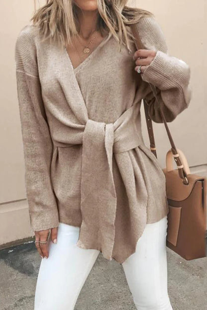 Maja™ - Casual, solid patchwork cardigan