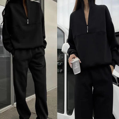 Dianna™ - New Polo Collar Fashion Sweatshirt Suit [Last Day Discount]