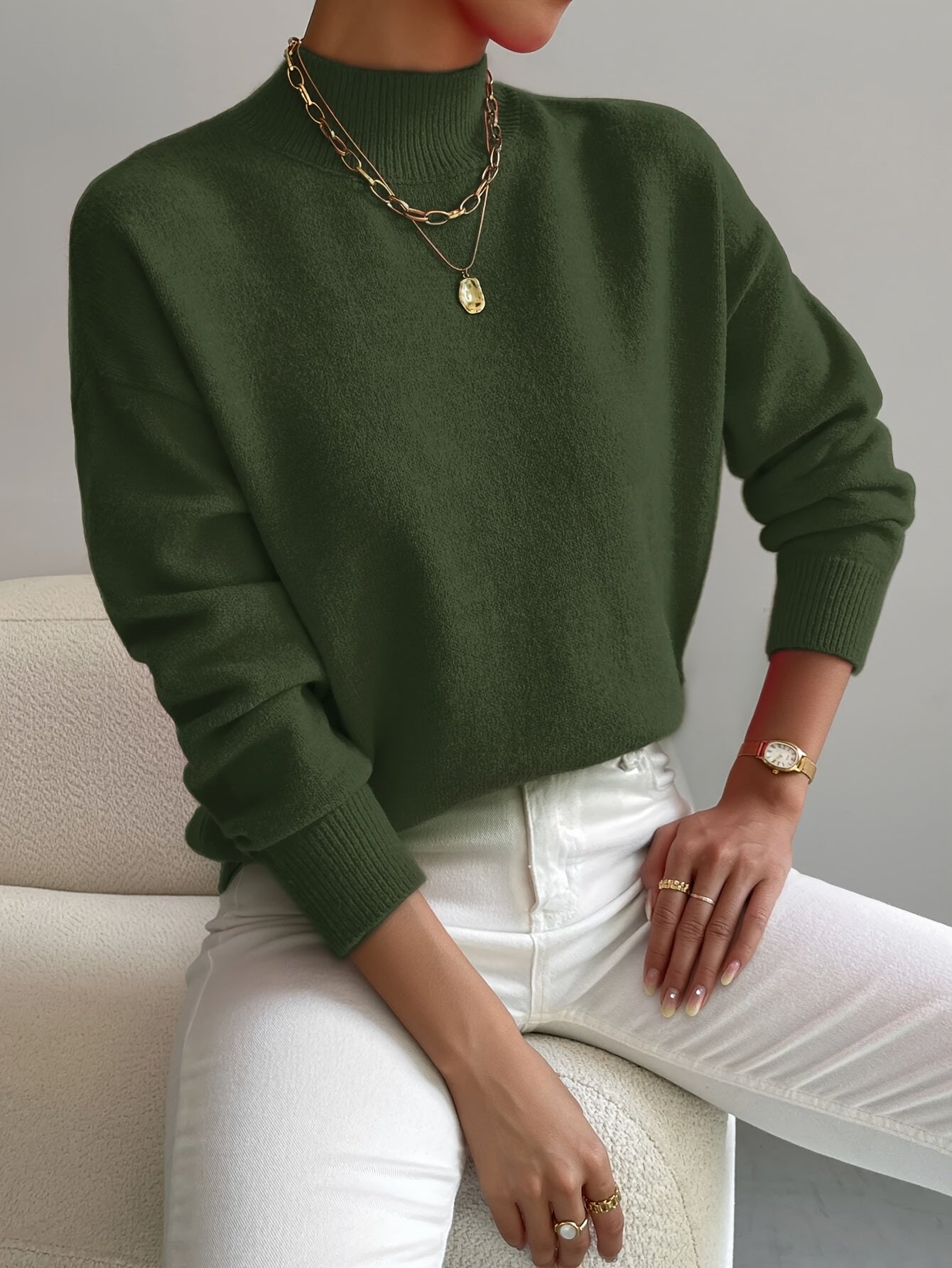 Cozy, elegant roll-neck sweater 