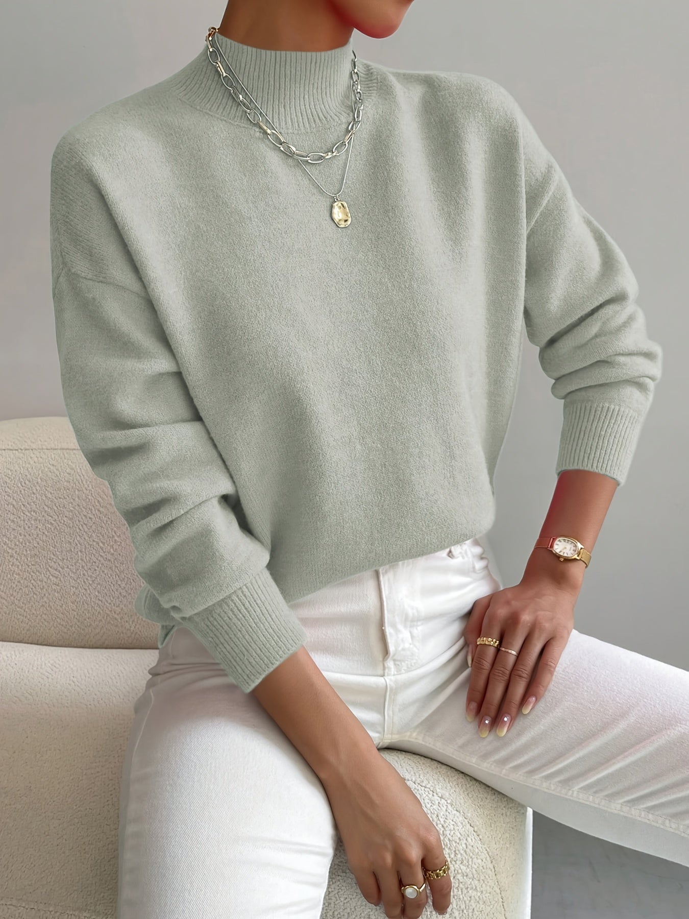 Cozy, elegant roll-neck sweater 