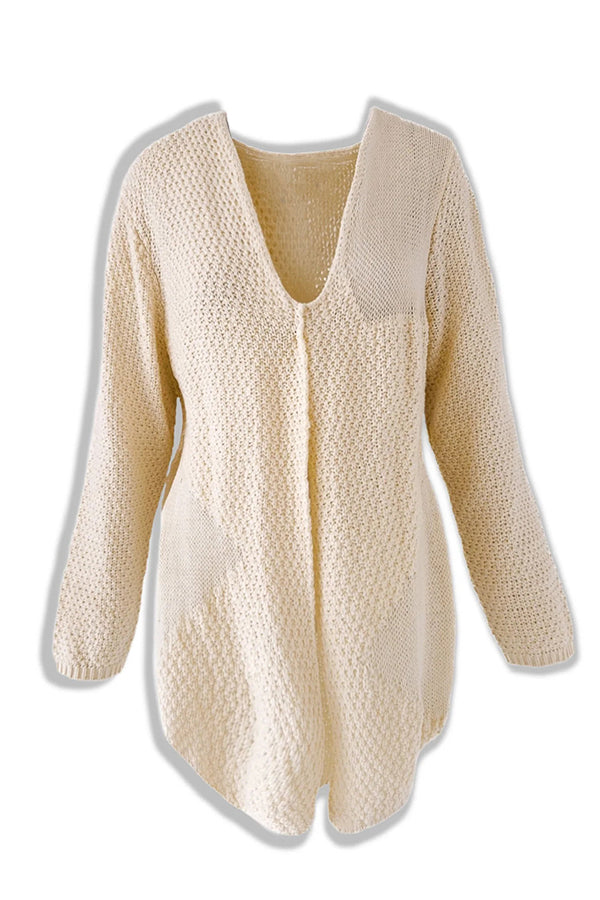 Cozy mid-length cardigan with long sleeves 