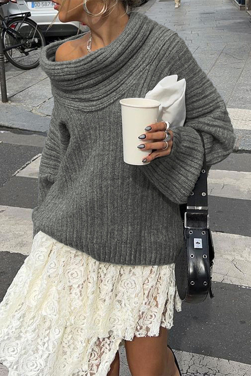 Cozy knitted winter sweater for casual comfort 