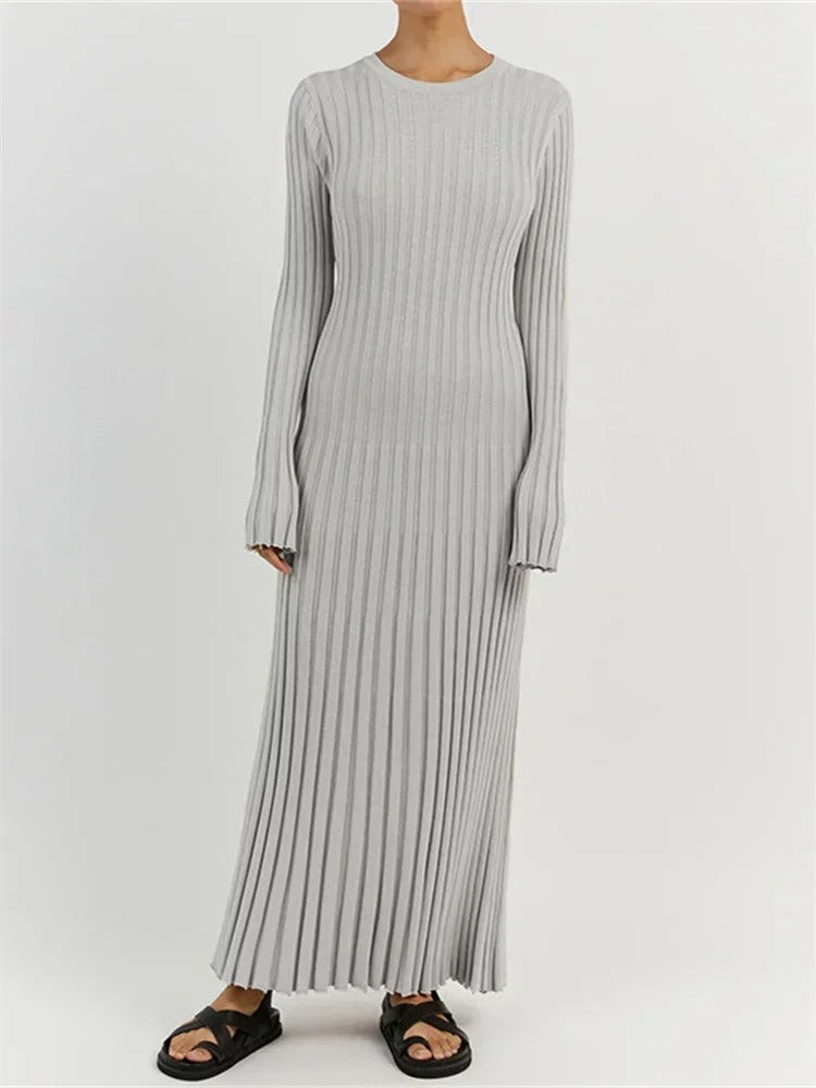 Frieda | Ribbed maxi dress with a figure-hugging cut