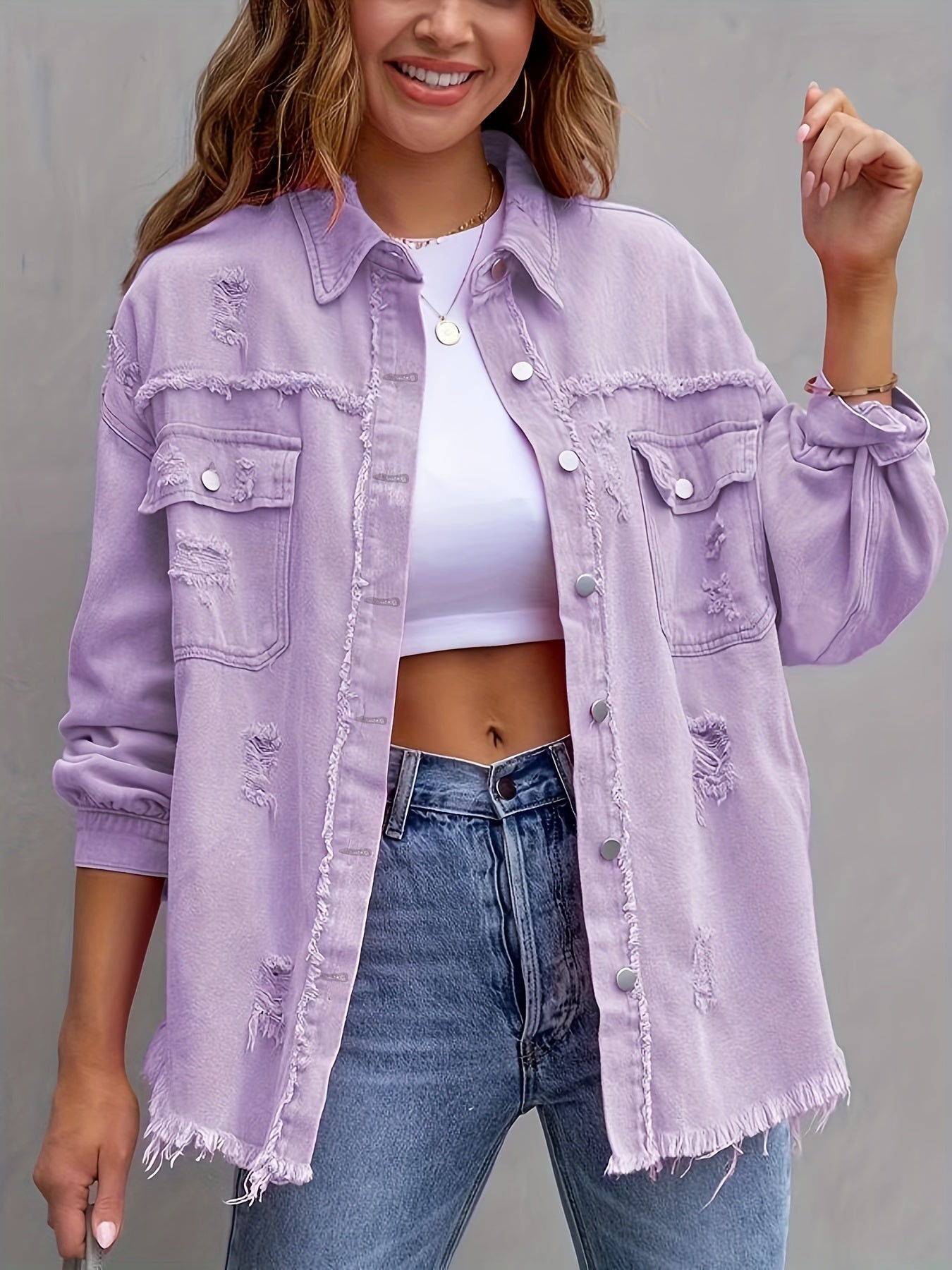 Serdia™ - Oversized Ripped Denim Jacket [Last Day Discount] 