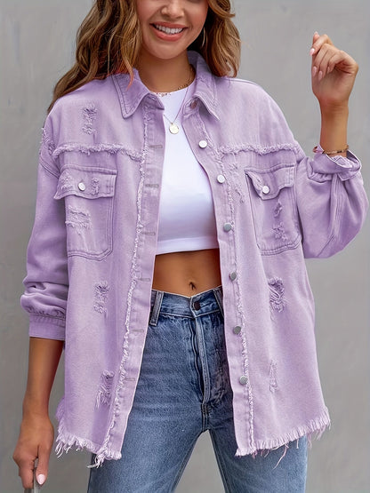 Serdia™ - Oversized Ripped Denim Jacket [Last Day Discount] 