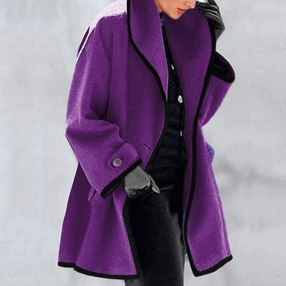 Classic wool blend coat for autumn and winter 