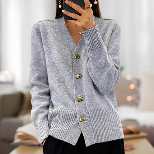 Stylish cardigan with heart button accents 