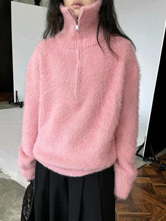 Karla | Fluffy zip-up sweater 
