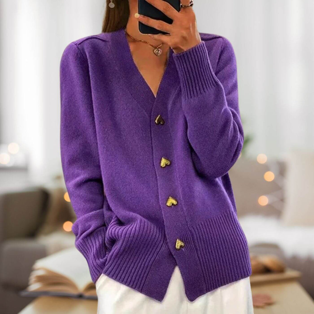 Stylish cardigan with heart button accents 