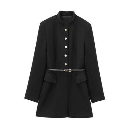 Frieda | Elegant coat with waist belt