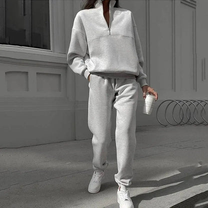 Dianna™ - New Polo Collar Fashion Sweatshirt Suit [Last Day Discount]