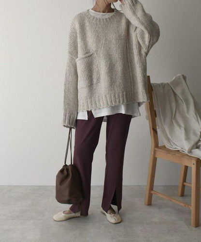 Jelena™ - Oversized knitted sweater with pocket