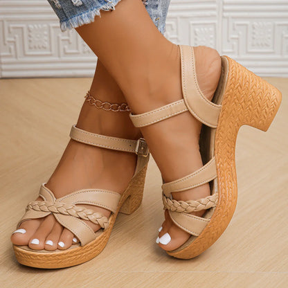 Laura™ - Platform high-heeled sandals with ankle strap