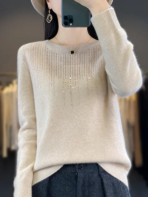 Jade™ - Warm sweater with glitter 