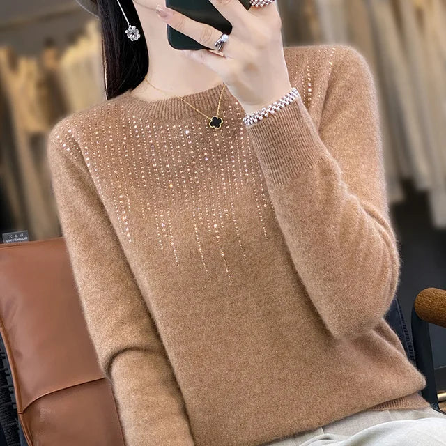 Jade™ - Warm sweater with glitter 