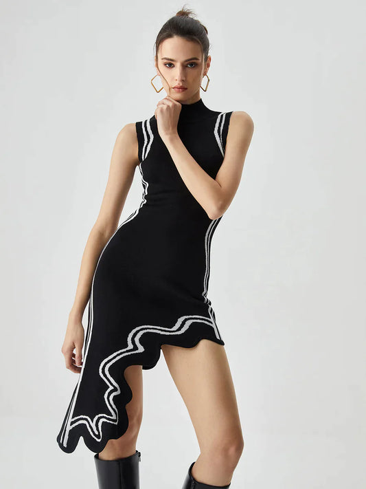 Valeria™ - Asymmetric knit dress 