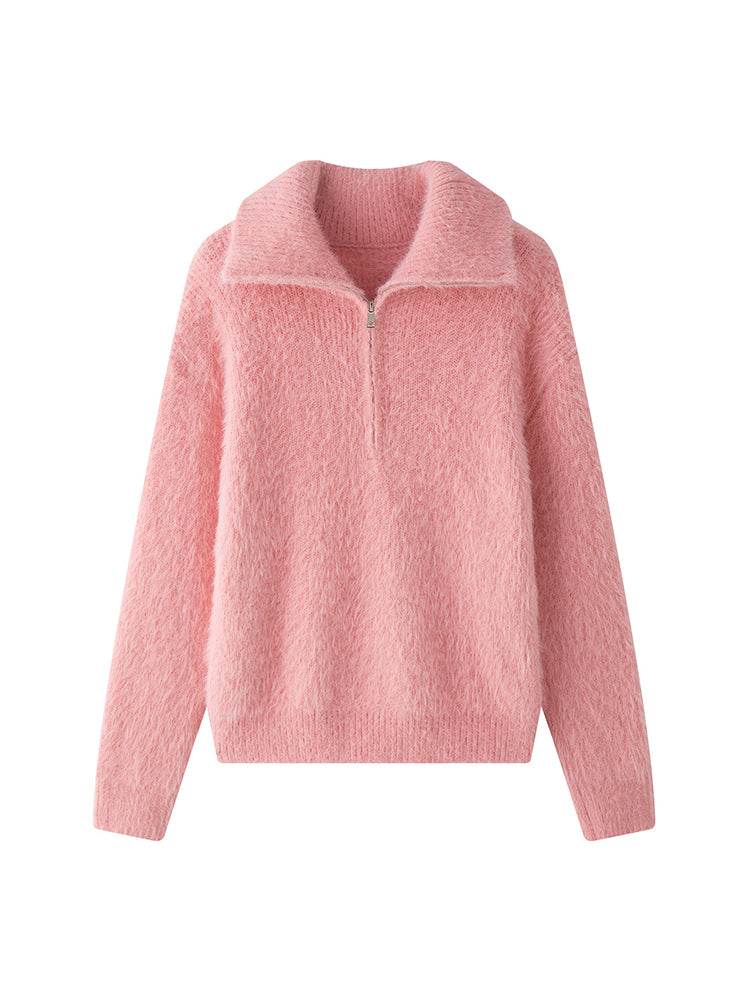 Karla | Fluffy zip-up sweater 