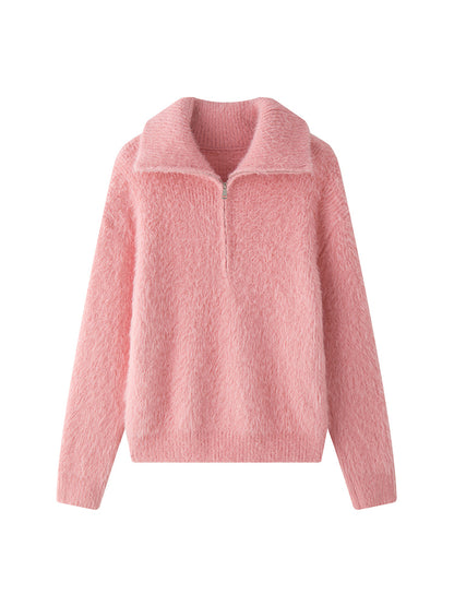 Karla | Fluffy zip-up sweater 