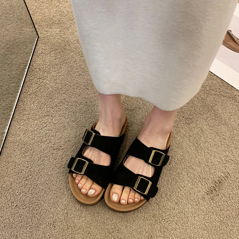 Laura™ - Fashionable flat leather sandals