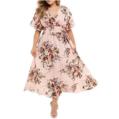 Clara™ - Long dress for women made of floral chiffon