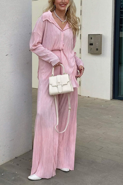 Gladys™ - Plain slim fit leisure suit with perforated pattern [Last day discount]