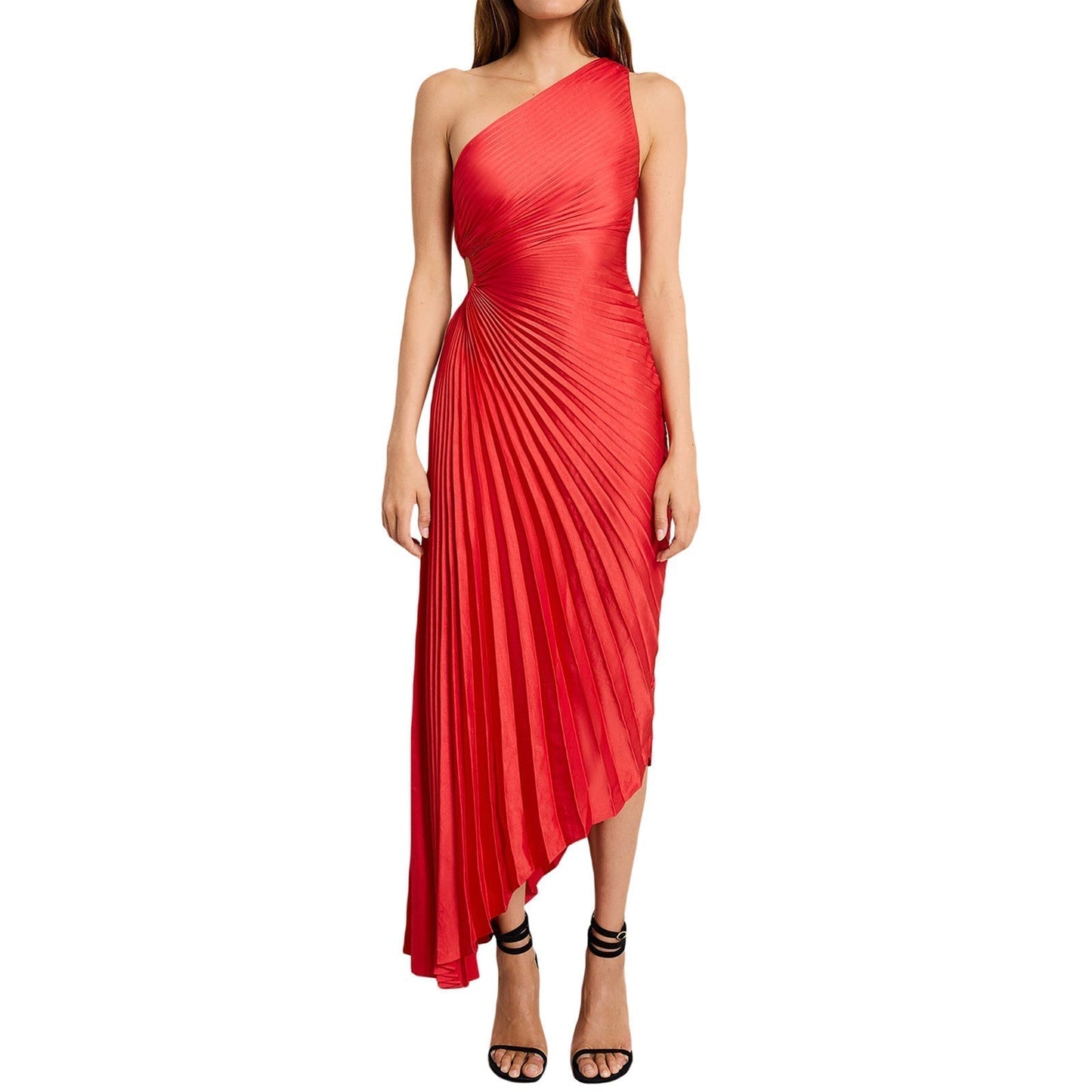 Gianna | One-Shoulder Pleated Midi Dress