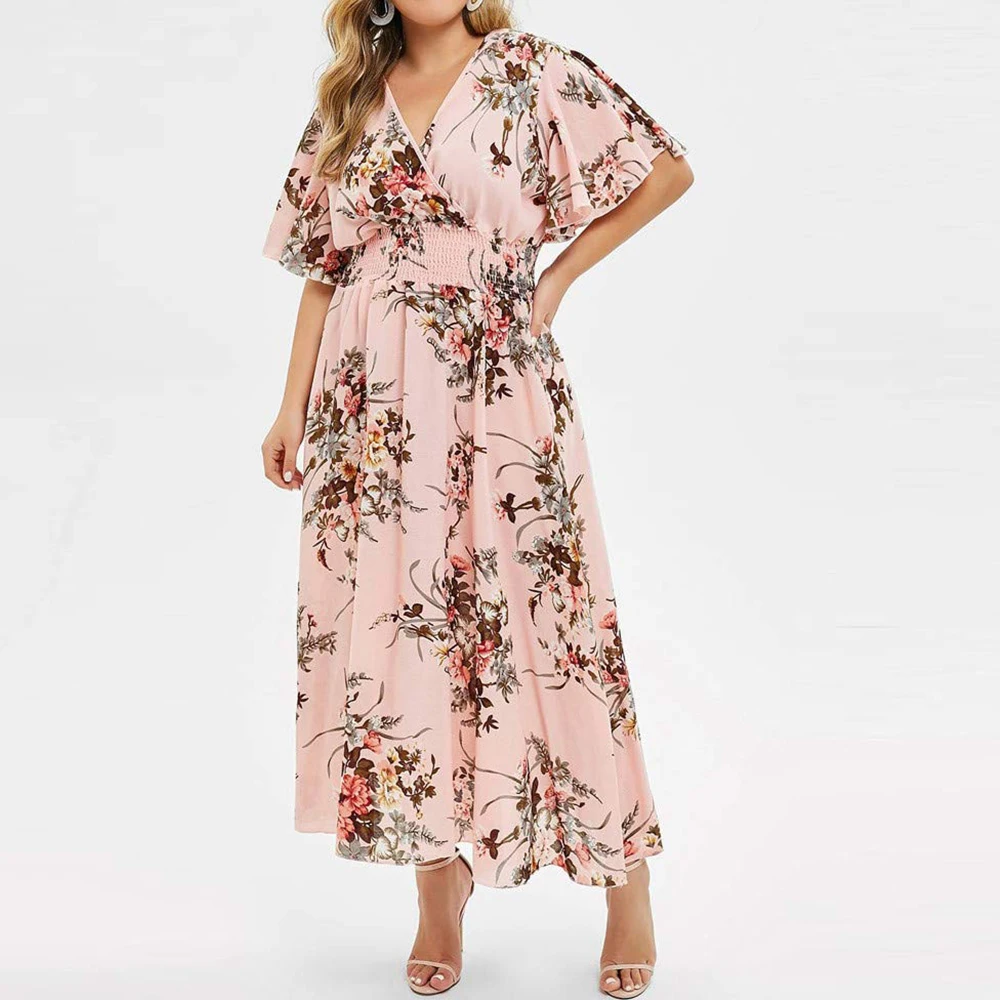 Clara™ - Long dress for women made of floral chiffon