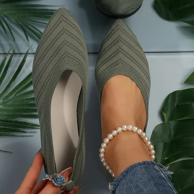 Veronica™ - Knitted pointed toe flats for women
