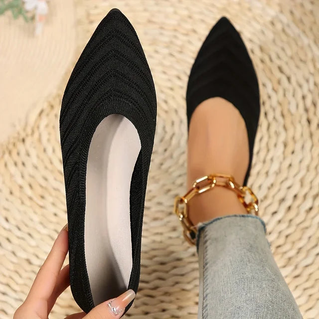 Veronica™ - Knitted pointed toe flats for women