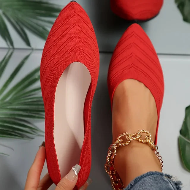 Veronica™ - Knitted pointed toe flats for women