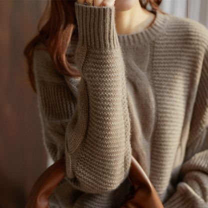 Keisha™ - Cashmere Couture Cable-Knit Sweater 
