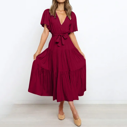 Klara™ - Maxi dress with deep V-neck