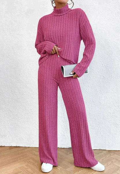 Margaux™ - Knitted trousers and turtleneck sweater for women