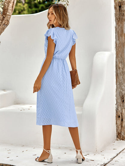 Bertha | Elegant midi dress with ruffled sleeves